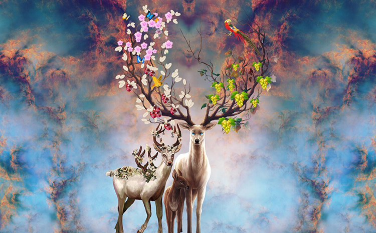 梦幻麋鹿背景